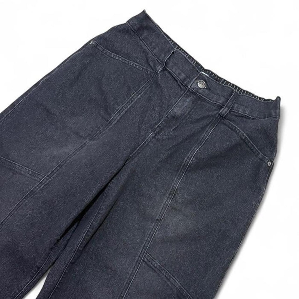 Black Barrel Leg Jeans Madden NYC Front Seam Balloon Pants Skater Grunge Size M - Picture 2 of 8